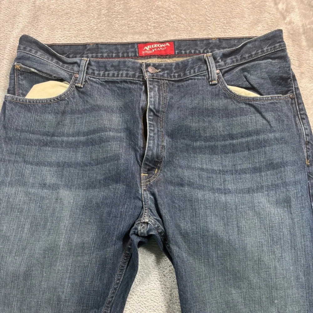 Arizona Jean Co Jeans Mens 42x32 Blue Straight Leg Medium Wash 100% Cotton Denim